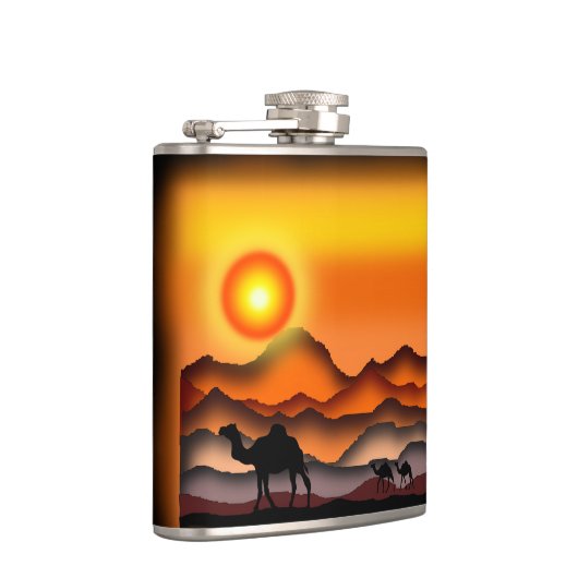 Sunset woestijnkamelen kolf heupfles (Rechts)