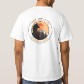 Sunset Wolf Art, Yellowstone National Park, Circle T-shirt (Achterkant)