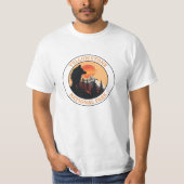 Sunset Wolf Art, Yellowstone National Park, Circle T-shirt (Voorkant)