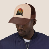 Sunset Wolf Natuur landschap Trucker Pet (In situ)