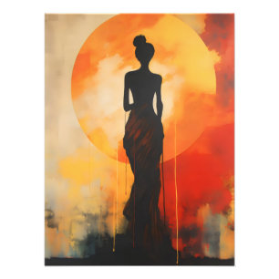 Sunset Woman Abstracte kunst Foto Afdruk