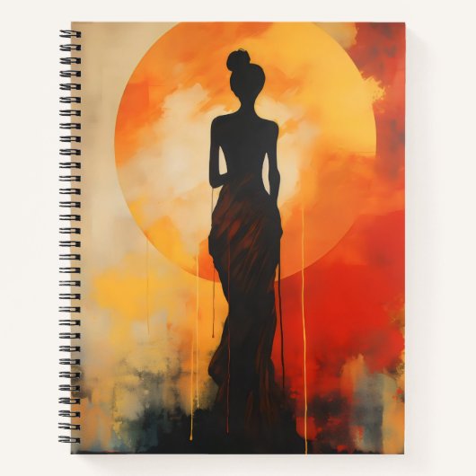 Sunset Woman Abstracte kunst Notitieboek (Voorkant)