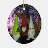 Sunset Woodland Gnomes Keramisch Ornament (Links)