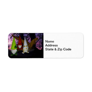 Sunset Woodland Gnomes Retouradreslabel Etiket