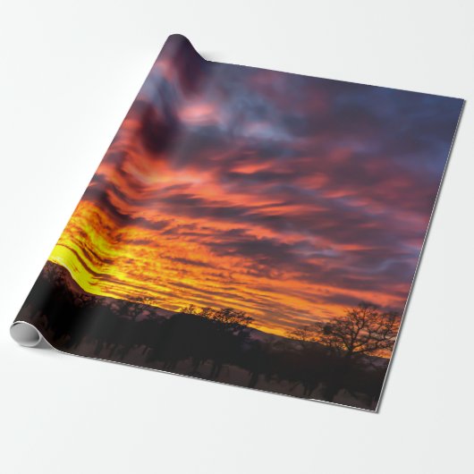 Sunset Wrapping Paper Cadeaupapier (Uitgerold)