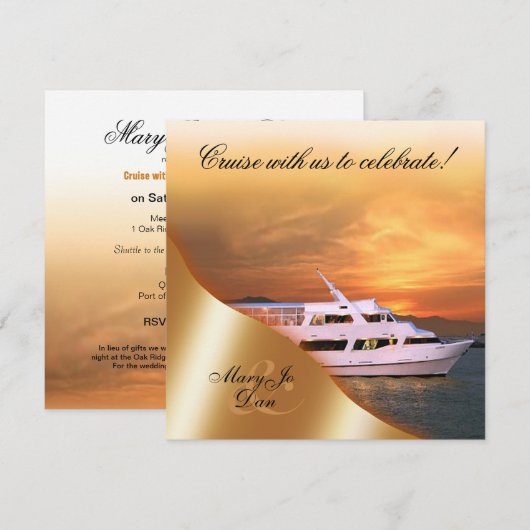 Sunset Yacht Weddenschap Nautical Kaart (Voorkant / Achterkant)