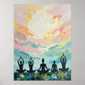 Sunset Yoga meditatie Poster (Voorkant)