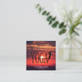 Sunset Yoga Vierkante Visitekaartje (Staand voorkant)