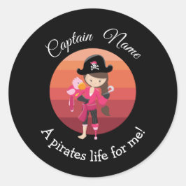Sunset YOUNG Girl Party Pirate Ronde Sticker