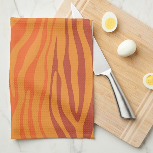 Sunset Zebra Abstract Theedoek (Quarter Fold)