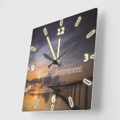 Sunset, Zee, Ahh Retirement Vierkante Klok (Hoek)