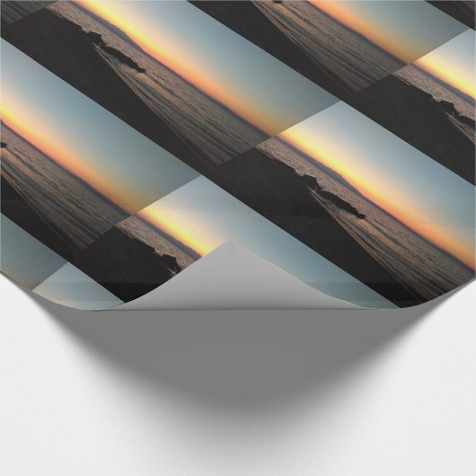 Sunset Zee foto Glanzend inpakpapier (Hoek)