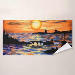 Sunset Zee Landscape Bath Towel Badhanddoek