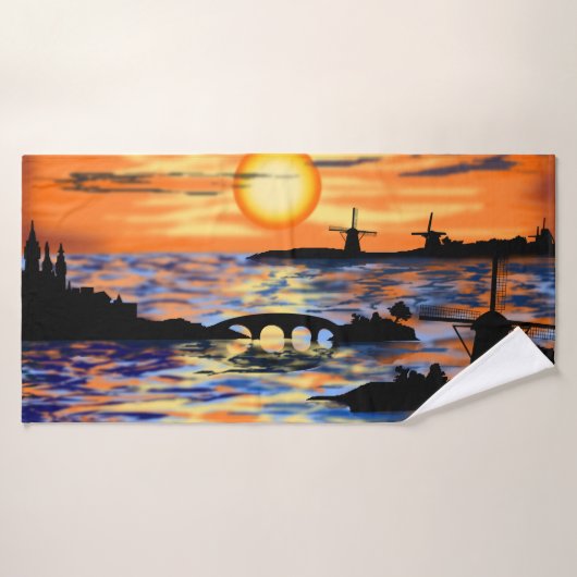 Sunset Zee Landscape Bath Towel Badhanddoek (Badhanddoek)