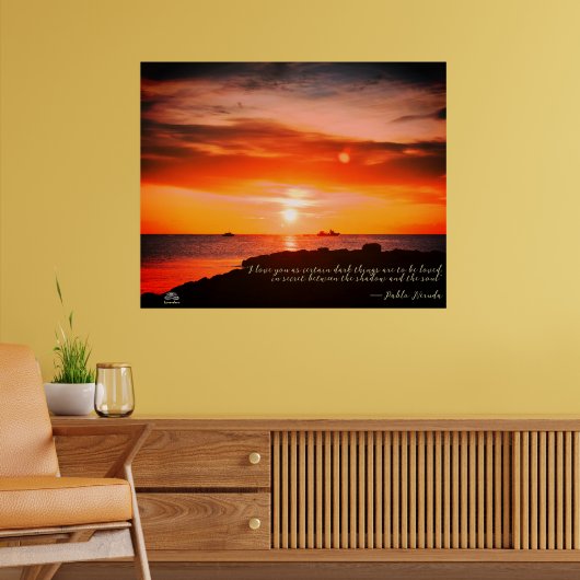 Sunset & Zee met een citaat van Linandara Poster (Woonkamer 2)