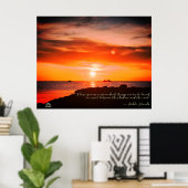 Sunset & Zee met een citaat van Linandara Poster (Thuiskantoor)
