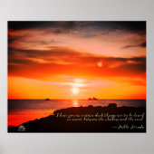 Sunset & Zee met een citaat van Linandara Poster (Voorkant)