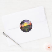 Sunset Zee Ronde Sticker (Envelop)