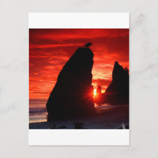 Sunset Zee Stacks Bloed Rood Briefkaart