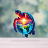 Sunset Zee Turtle Acryl Bord (Neutraal)