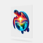 Sunset Zee Turtle Acryl Bord (Hoek)