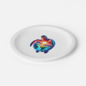 Sunset Zee Turtle Papieren Bordje (Gekanteld)