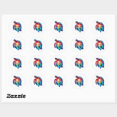 Sunset Zee Turtle Ronde Sticker (Vel)
