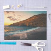 Sunset Zee Wave Sandy Beach Rock Tissuepapier (Craft)