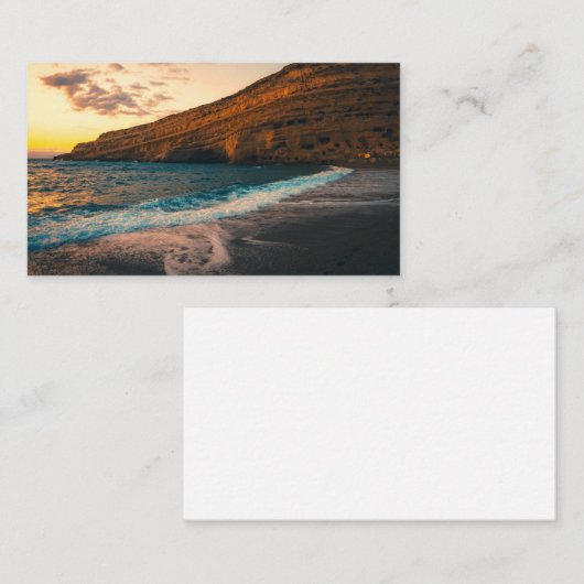 Sunset Zee Wave Sandy Beach Rock Visitekaartje (Voorkant / Achterkant)