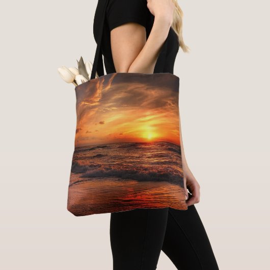 Sunset Zee Waves Tote Bag (Dichtbij)