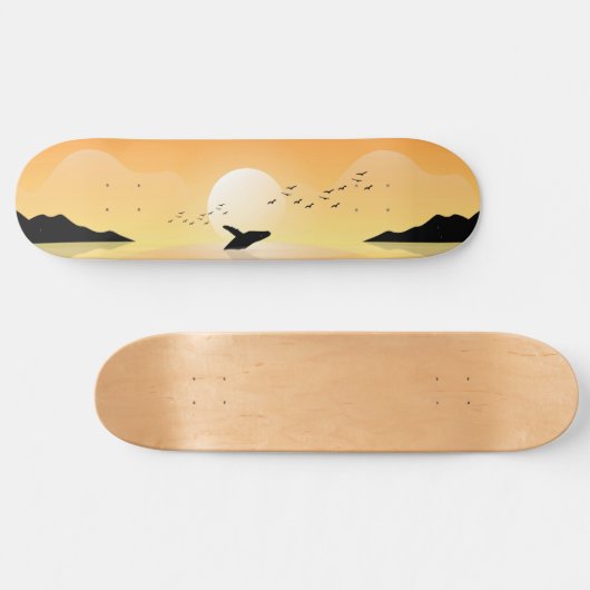 Sunset Zee Whale Persoonlijk Skateboard (Horizontaal)