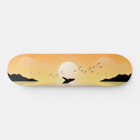Sunset Zee Whale Persoonlijk Skateboard (Horizontaal)