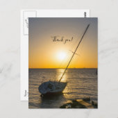 Sunset zeilboot scheepswrak Gulf Breeze Dank u Briefkaart (Voorkant / Achterkant)