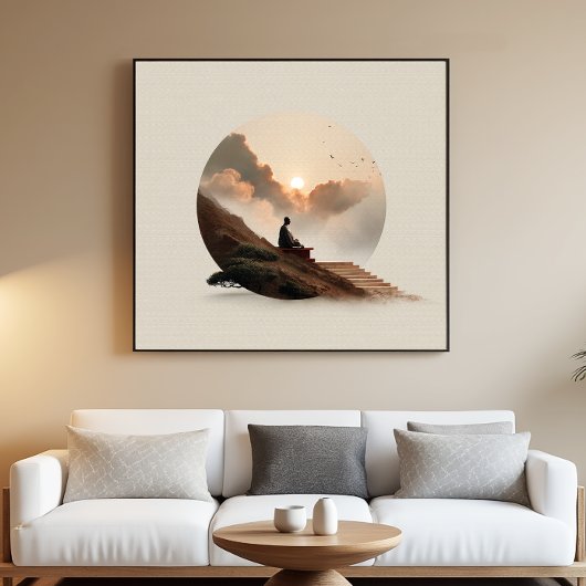 Sunset Zen Abstracte Minimal Wall Art Perfect Poster