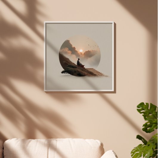 Sunset Zen Abstracte Minimal Wall Art Perfect Poster