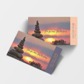 Sunset Zen Stones Yoga Instructor Dark Blue Visitekaartje