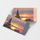 Sunset Zen Stones Yoga Instructor Peach Visitekaartje