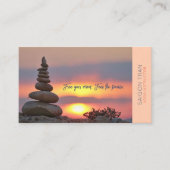 Sunset Zen Stones Yoga Instructor Peach Visitekaartje (Voorkant)