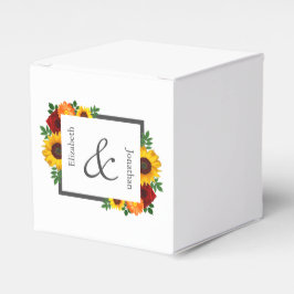 Sunset Zonnebloem Roos Bloemen Bruiloft Bedankdoosjes