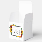 Sunset Zonnebloem Roos Bloemen Bruiloft Bedankdoosjes (Geopend)