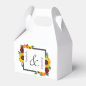 Sunset Zonnebloem Roos Bloemen Bruiloft Bedankdoosjes (Voorkant Zijde)