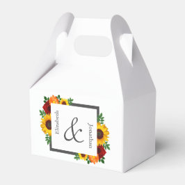 Sunset Zonnebloem Roos Bloemen Bruiloft Bedankdoosjes