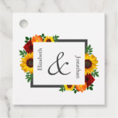 Sunset Zonnebloem Roos Bloemen Bruiloft Bedankjes Labels (Voorkant)