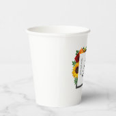 Sunset Zonnebloem Roos Bloemen Bruiloft Papieren Bekers (Rechts)