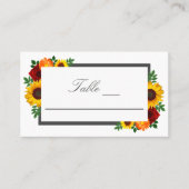 Sunset Zonnebloem Roos Bloemen Bruiloft Plaatskaartje (Voorkant)