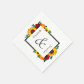 Sunset Zonnebloem Roos Bloemen Bruiloft Servet (Hoek)