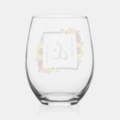 Sunset Zonnebloem Roos Bloemen Bruiloft Wijnglas Zonder Voet (Achterkant)