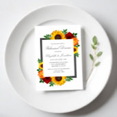 Sunset Zonnebloem Roos Bloemen repetitie diner Kaart