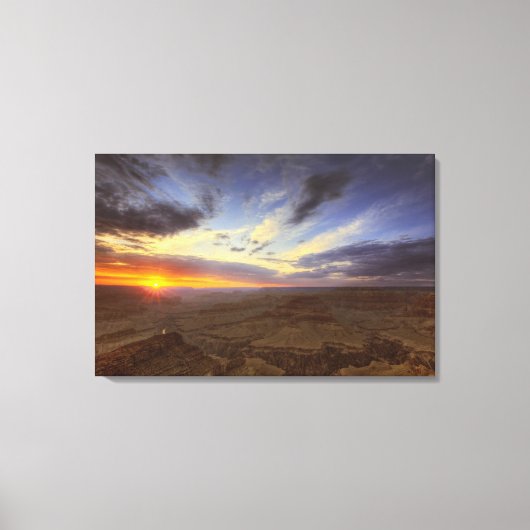 Sunset, zuidrand van de Grand Canyon, Grand Canvas Afdruk (Voorkant)