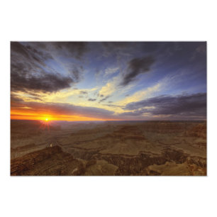 Sunset, zuidrand van de Grand Canyon, Grand Foto Afdruk